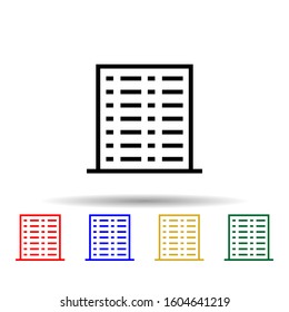 Building multi color style icon. Simple thin line, outline vector of building icons for ui and ux, website or mobile application