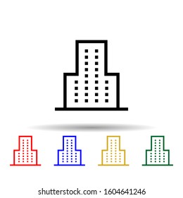 Building multi color style icon. Simple thin line, outline vector of building icons for ui and ux, website or mobile application