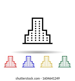Building multi color style icon. Simple thin line, outline vector of building icons for ui and ux, website or mobile application