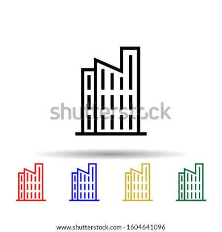 Building multi color style icon. Simple thin line, outline vector of building icons for ui and ux, website or mobile application