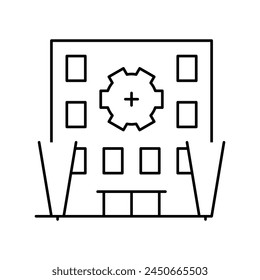 building multicolor lighting line icon vector. building multicolor lighting sign. isolated contour symbol black illustration