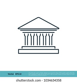 Gebäude, Museum, Bank-Symbol Vector Logo Vorlage Illustration Design. Vektor EPS10.