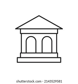 Building museum Icon line for website, symbol presentation
