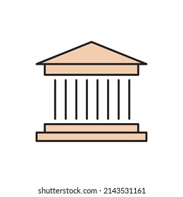 Building museum Icon line for website, symbol presentation
