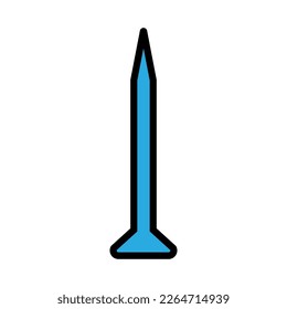 Building nail icon line isolated on white background. Black flat thin icon on modern outline style. Linear symbol and editable stroke. Simple and pixel perfect stroke vector illustration