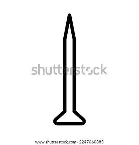 Building nail icon line isolated on white background. Black flat thin icon on modern outline style. Linear symbol and editable stroke. Simple and pixel perfect stroke vector illustration