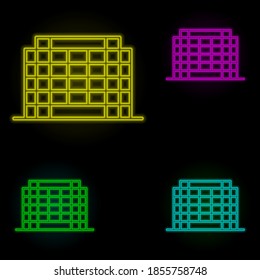 building neon color set icon. Simple thin line, outline vector of building landmarks icons for ui and ux, website or mobile application