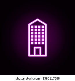 building neon icon. Elements of building set. Simple icon for websites, web design, mobile app, info graphics