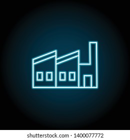 building neon icon. Simple thin line, outline vector of Buildings icons for UI and UX, website or mobile application on dark blue gradient background