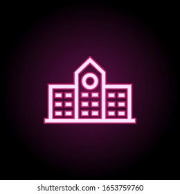 Building neon icon. Simple thin line, outline vector of building icons for ui and ux, website or mobile application