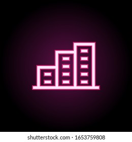 Building neon icon. Simple thin line, outline vector of building icons for ui and ux, website or mobile application