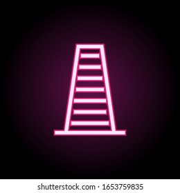 Building neon icon. Simple thin line, outline vector of building icons for ui and ux, website or mobile application