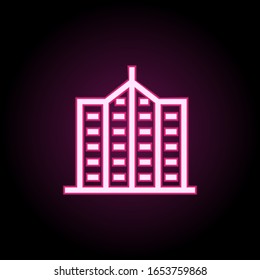 Building neon icon. Simple thin line, outline vector of building icons for ui and ux, website or mobile application