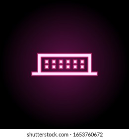 Building neon icon. Simple thin line, outline vector of building icons for ui and ux, website or mobile application