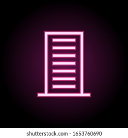 Building neon icon. Simple thin line, outline vector of building icons for ui and ux, website or mobile application
