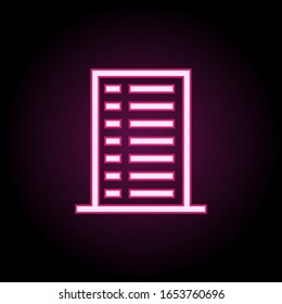 Building neon icon. Simple thin line, outline vector of building icons for ui and ux, website or mobile application