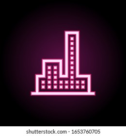 Building neon icon. Simple thin line, outline vector of building icons for ui and ux, website or mobile application