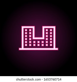 Building neon icon. Simple thin line, outline vector of building icons for ui and ux, website or mobile application