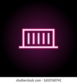 Baut Neonsymbol. Einfache dünne Linie, Vektorillustration von Gebäudesymbolen für i und ux, Website oder mobile Anwendungen