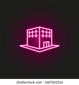 Building neon style icon. Simple thin line, outline vector of building icons for ui and ux, website or mobile application
