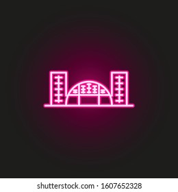 Building neon style icon. Simple thin line, outline vector of building icons for ui and ux, website or mobile application