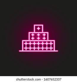 Building neon style icon. Simple thin line, outline vector of building icons for ui and ux, website or mobile application
