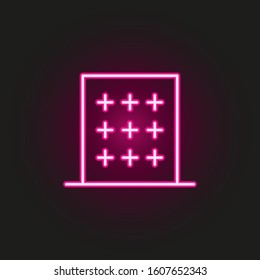 Building neon style icon. Simple thin line, outline vector of building icons for ui and ux, website or mobile application