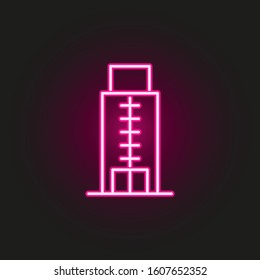 Building neon style icon. Simple thin line, outline vector of building icons for ui and ux, website or mobile application
