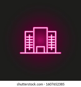 Building neon style icon. Simple thin line, outline vector of building icons for ui and ux, website or mobile application