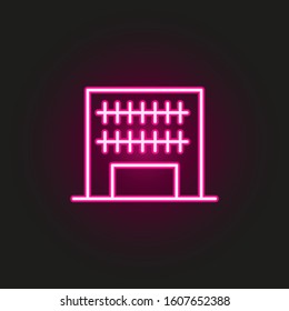 Building neon style icon. Simple thin line, outline vector of building icons for ui and ux, website or mobile application