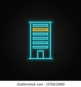 building neon vector icon. Vector transparent background