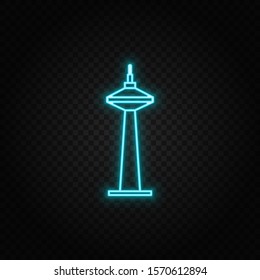 building neon vector icon. Vector transparent background