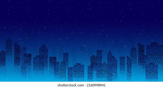 Building night sky landscape background