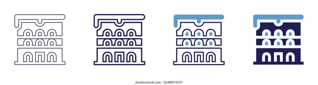 Building notice icon in 4 different styles. Thin Line, Line, Bold Line, Duotone. Duotone style. Editable stroke.