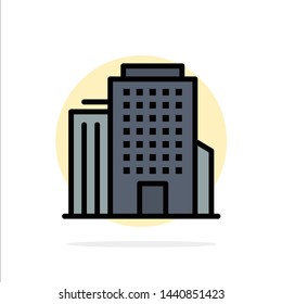 Building, Office, American Abstract Circle Background Flat color Icon