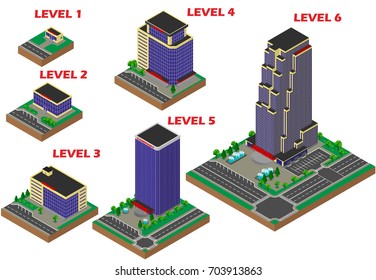 Building. Office buildings set.