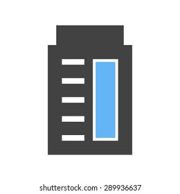 Building, office, business icon vector image. Can also be used for real estate, property, land and buildings. Suitable for mobile apps, web apps and print media.