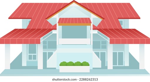 Building Office Government Health Medical Service Station District House Home Healthcare Clinic Flat Place Design Isolated