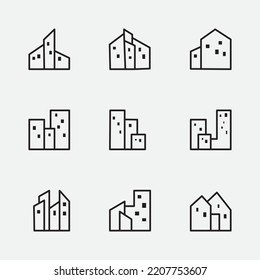 building or office icon design template, suitable for use in your design as an office symbol