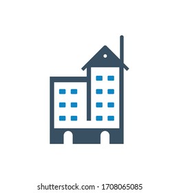 Building, office icon (vector illustration)