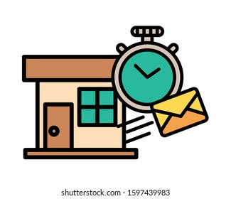 building office postal service icon vector illustration design