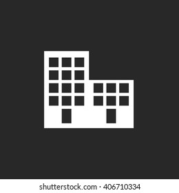 Building office sign simple icon on background