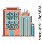 Building, Office, Tower, Headoffice line icon vector