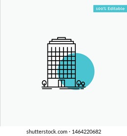 Building, Office, Tower, Space turquoise highlight circle point Vector icon. Vector Icon Template background