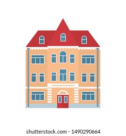 Building. Old town. Vector illustration in flat style