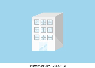 the building on blue background