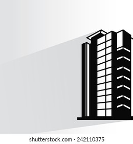 building on white background, flat and shadow theme