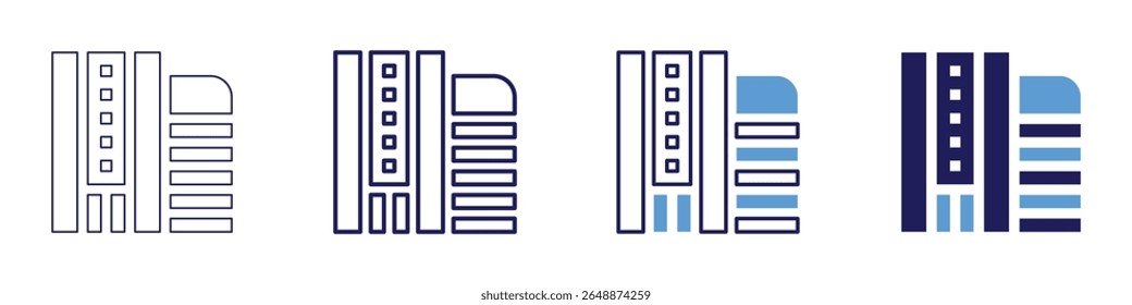 Building operation icon in 4 different styles. Thin Line, Line, Bold Line, Duotone. Duotone style. Editable stroke.