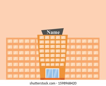 The building orange color with windows