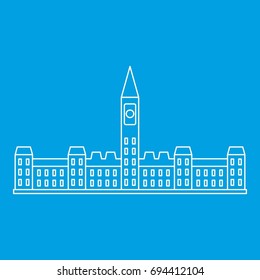 building in Ottawa icon blue outline style isolated vector illustration. Thin line sign